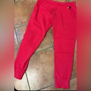 Womens Aviator Nation moto sweatpants size Large
Raspberry/red color